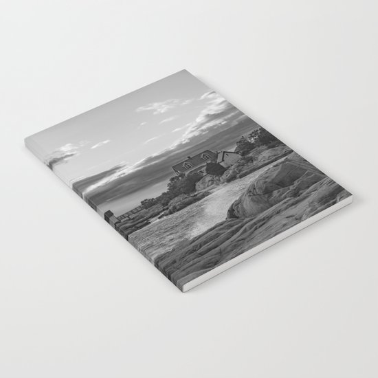 Annisquam Lighthouse Black and white Notebook