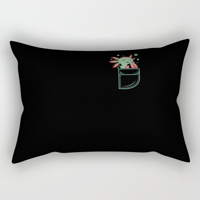 Funny Kawaii Cute Axolotl In Pocket Rectangular Pillow