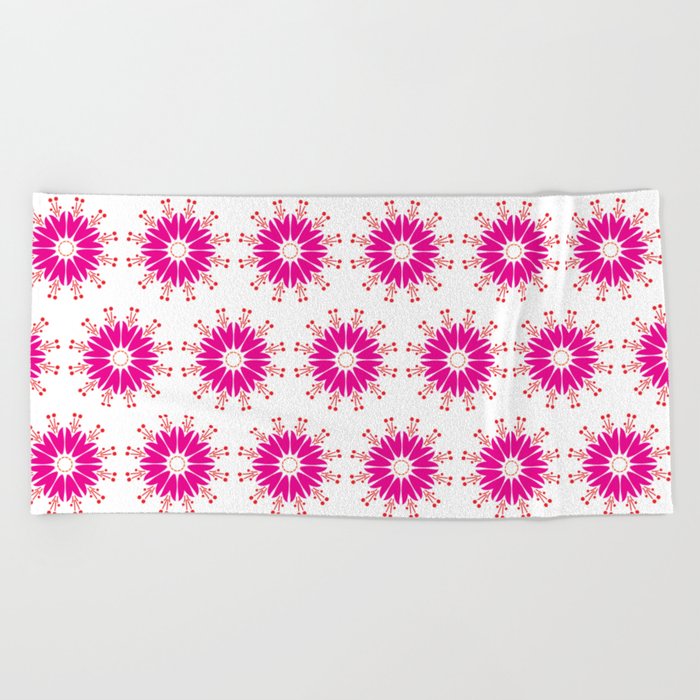 Flowers Abstract Pattern Design Mini Art Print Beach Towel