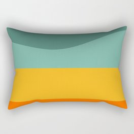 Minimalistic Wave Colorful Retro Art Pattern Design Rectangular Pillow