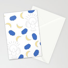 Dove With Halo Clouds and Moons Stationery Cards