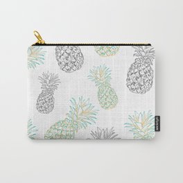 Pineapples party Carry-All Pouch | Dream, Drawing, Illustration, Beach, Summer, Tropical Vies, Pineapples, Ink Pen, Tropical, Relax 