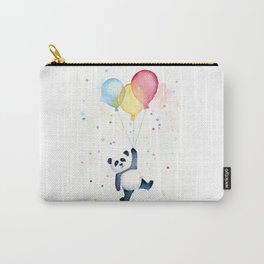 Birthday Panda Balloons Cute Animal Watercolor Carry-All Pouch