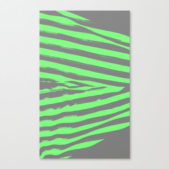 Green & Gray Stripes Canvas Print