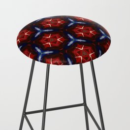 Modern, abstract geometric pattern in tamarillo, regent gray, milano red, cocoa brown, blue-gray, almond, Catalina blue Bar Stool