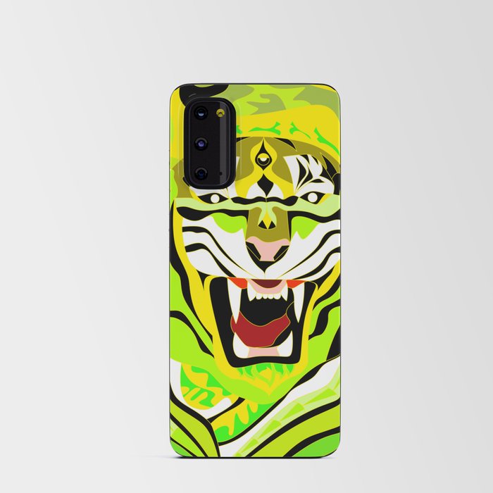 yellow light tiger ecopop in zodiac bengal wallpaper art  Android Card Case