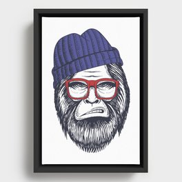 Hipster Sasquatch wearing sunglasses Framed Canvas