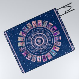 Major Arcana & Wheel of the Zodiac | Pastel Goth Picnic Blanket