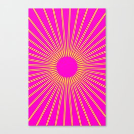 sun with pink background Canvas Print