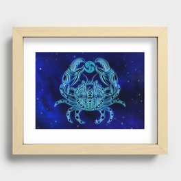Astrology Horoscope Cancer Zodiac Blue Recessed Framed Print