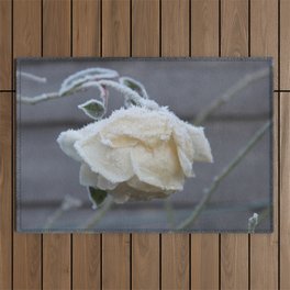 Frosted Rose Ice Flower W Outdoor Rug