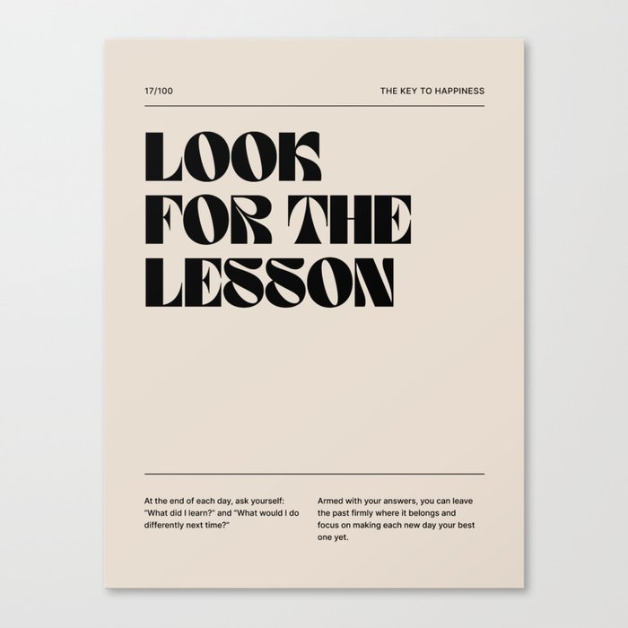 Look For The Lesson Canvas Print