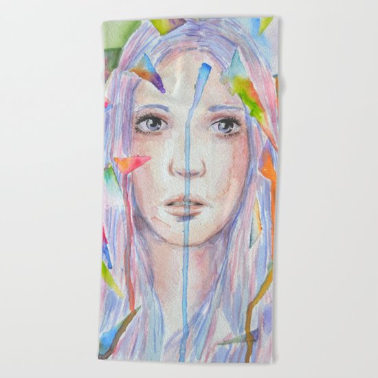 Rainbow eyes Beach Towel