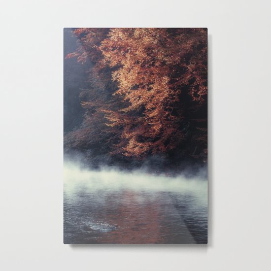 Nature's Mirror - Fall on the River Metal Print