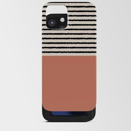 Texture - Black Stripes Dustpink iPhone Card Case
