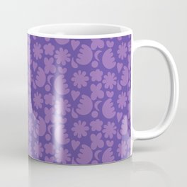 Whimsical Abstract Folk Art Shapes in Purple Lilac Violet Coffee Mug