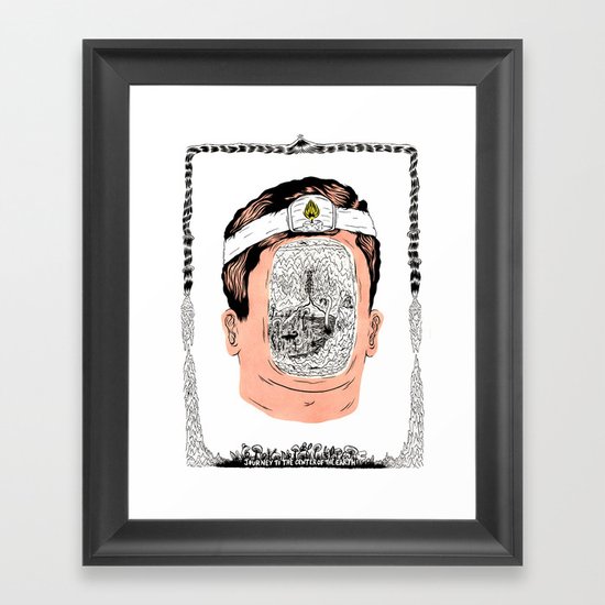 Journey to the center of the earth Framed Art Print