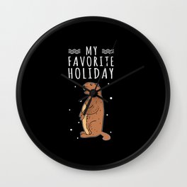 Kawaii Groundhog Favorite Holiday Groundhog Day Wall Clock