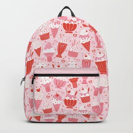 Sweet Ice Cream Backpack | Cute, Cupid, Love, Icecreamcones, Milkshakes, Vector, Pattern, Illustration, Curated, Valentinesday 