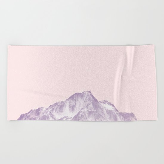 pink mountain Beach Towel