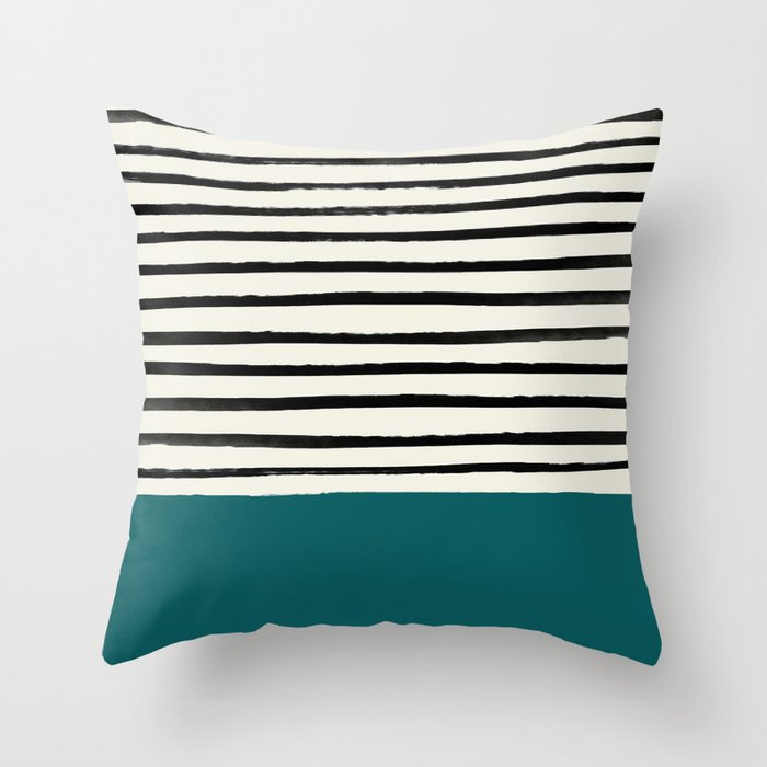 Teal hotsell striped cushions