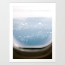 Plane window view | French alps Travel Photography Art Print