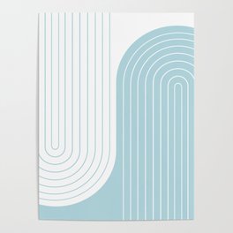 Two Tone Line Curvature XV - Sky Blue Poster