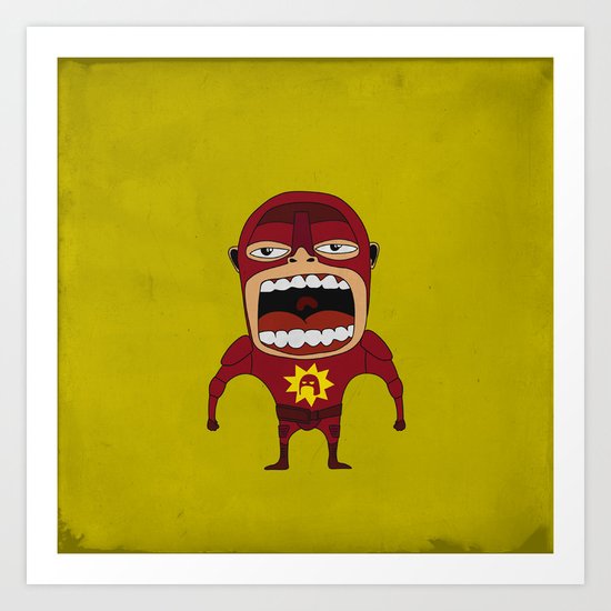 Screaming Crimson Bolt Art Print