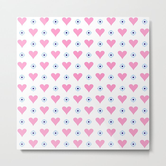 heart and star 2 - blue star and pink heart Metal Print