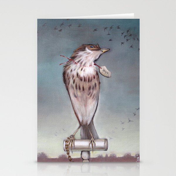 Yearning on a limb. (Bird) Stationery Cards