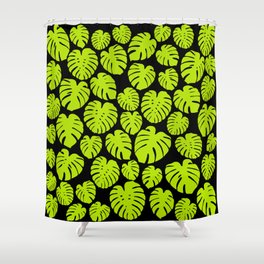 Monstera - Lime Green Shower Curtain