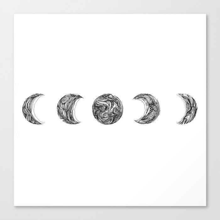 Moon Phases Canvas Print by angelakarpouzi