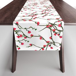 Watercolor Cherry Blossoms Table Runner