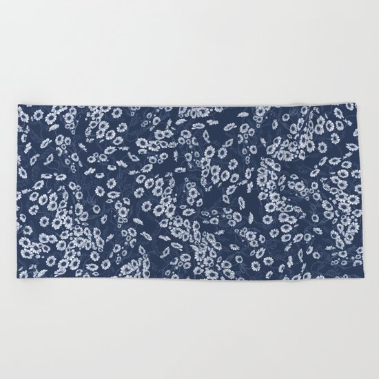 Daisy Dream Navy Beach Towel