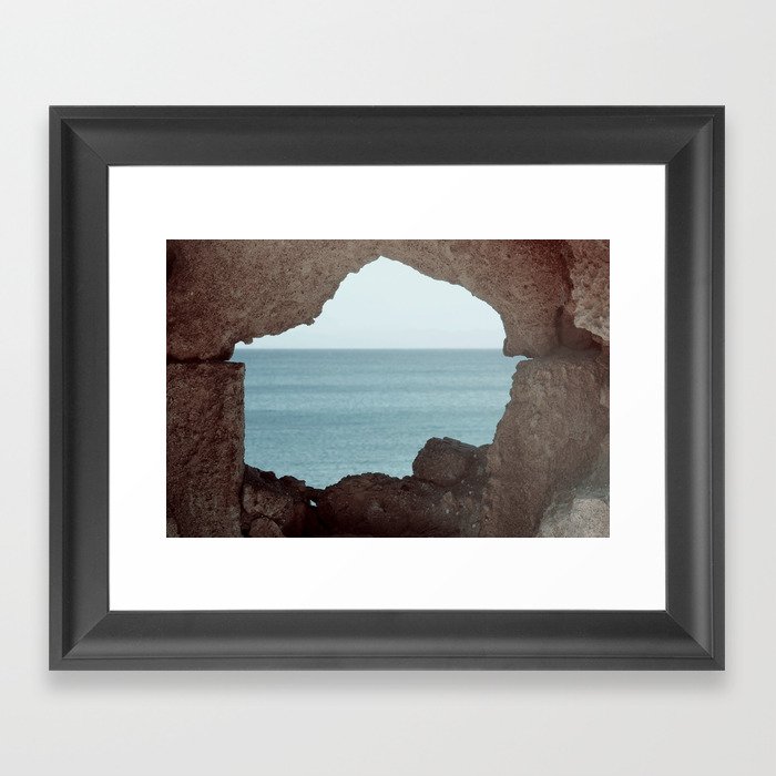 window to sea Framed Art Print