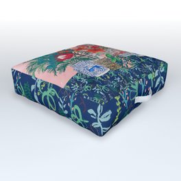 The Domesticated Jungle - Floral Still Life Outdoor Floor Cushion