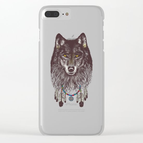 Wind Catcher Wolf Clear iPhone Case