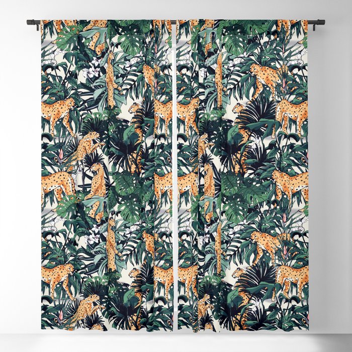 Cheetah in the wild rainforest Blackout Curtain