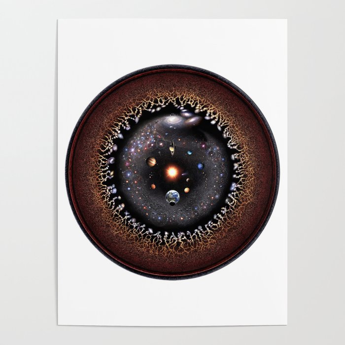 Observable Universe Logarithmic Illustration (2019 Version!) Poster