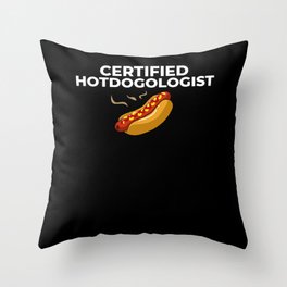 Hot Dog Chicago Style Bun Stand American Throw Pillow