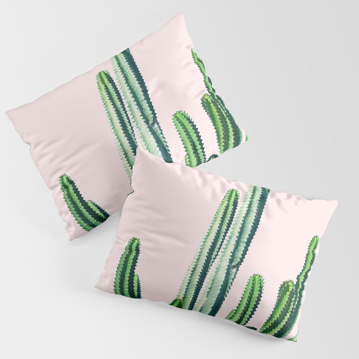 Cactus V6 | Pastel Botanical Exotic Plants | Minimal Scandinavian Nordic Nature Pillow Sham
