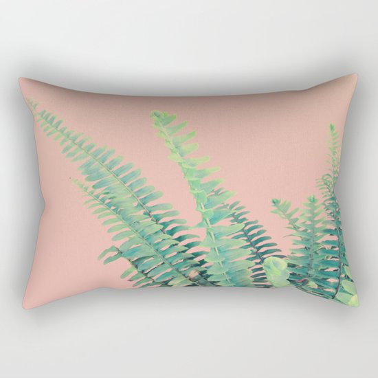 Ferns on Blush Rectangular Pillow