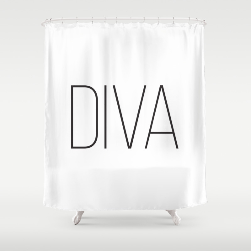 One Word Signs Diva Igital Quotes Affiche Scandinave Fashion Wall Art Modern Minimalist Shower Curtain By Radquoteshop Society6