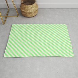 [ Thumbnail: Beige & Green Colored Lined/Striped Pattern Rug ]