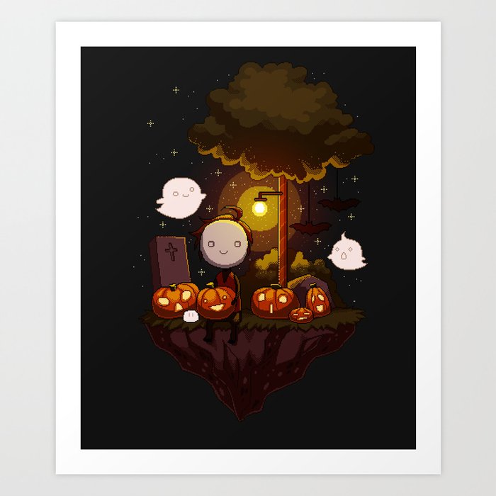 Pixel Halloween Art Print