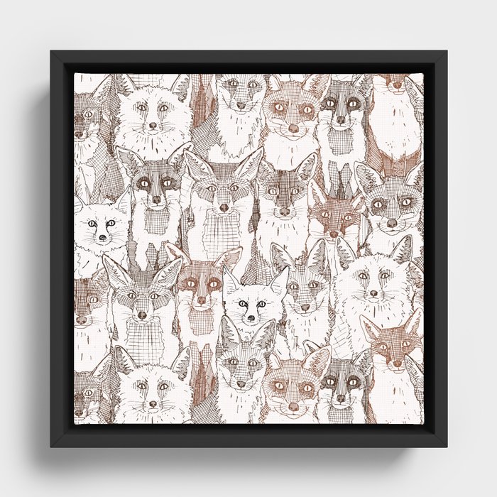 just foxes browns soft white Framed Canvas