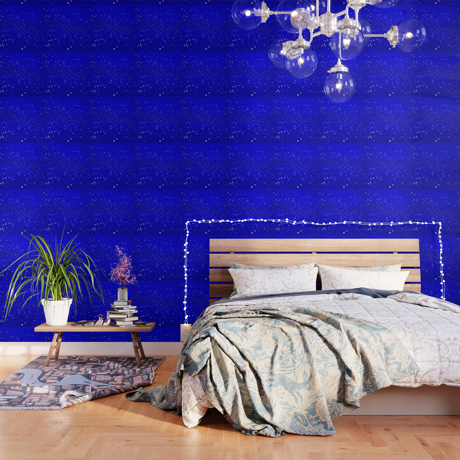 Bright Blue Glitter Wallpaper