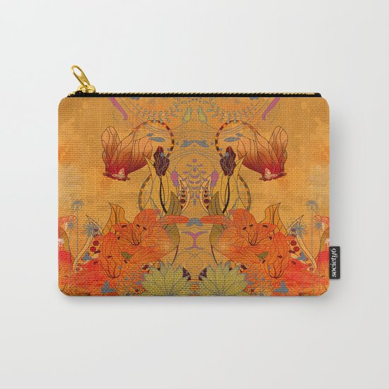 Boho Floral Pattern Carry-All Pouch