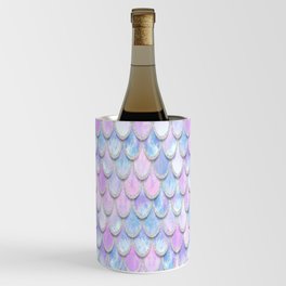 Pastel Glitter Mermaid Scales Wine Chiller