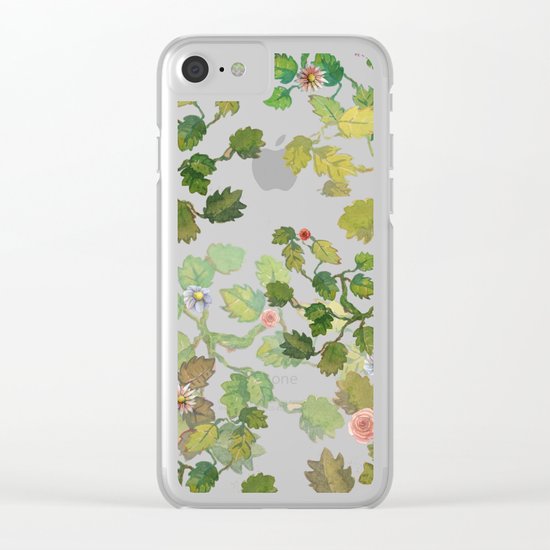 water color garden with flowers! ( Clear iPhone Case